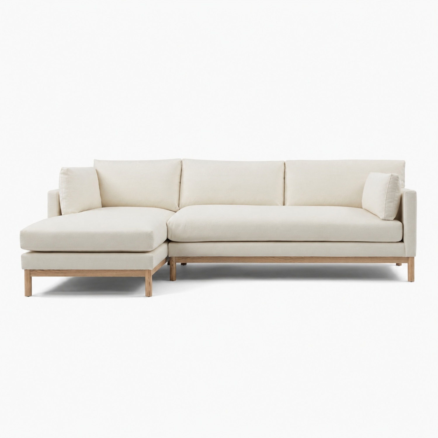 West Elm Hargrove White Linen 2 Piece Sectional - image-5