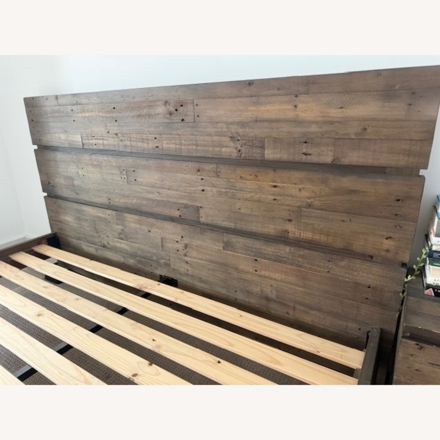 West Elm Emmerson Modern Reclaimed Wood King Bed - Grey - image-3