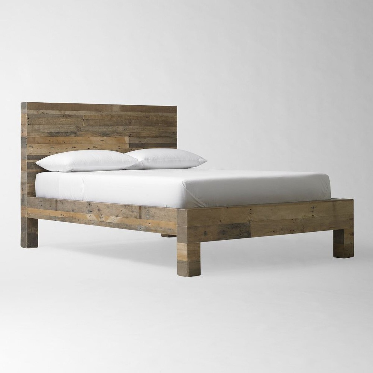 West Elm Emmerson Modern Reclaimed Wood King Bed - Grey - image-4