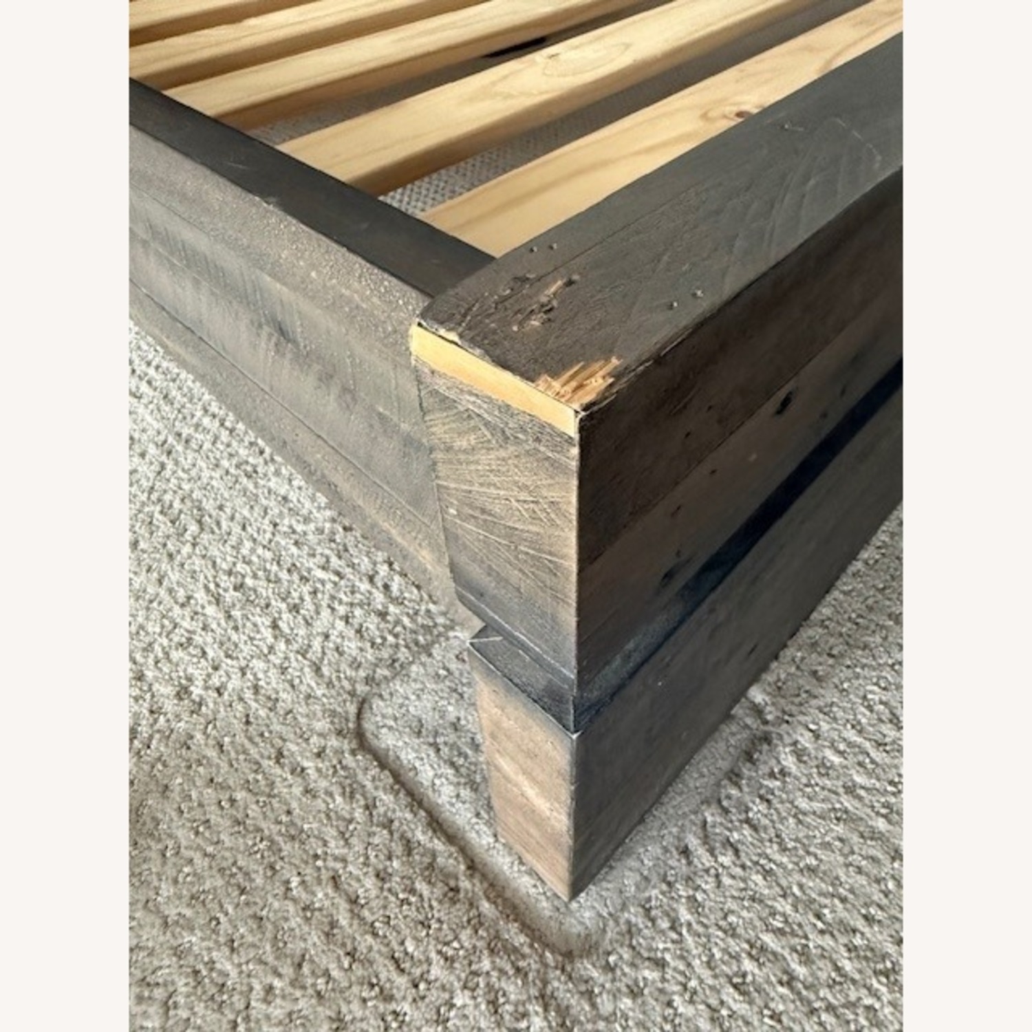 West Elm Emmerson Modern Reclaimed Wood King Bed - Grey - image-2