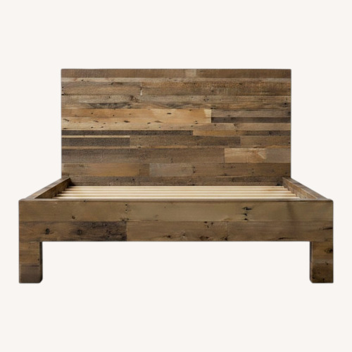 Used West Elm Emmerson Modern Reclaimed Wood King Bed - Grey for sale on AptDeco