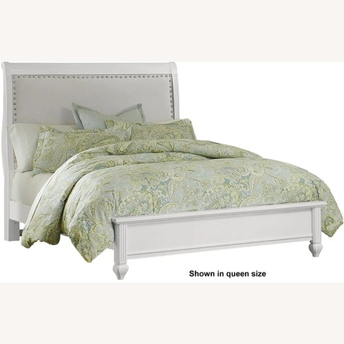 Used Vaughan Bassett  White Wood Headboard for sale on AptDeco