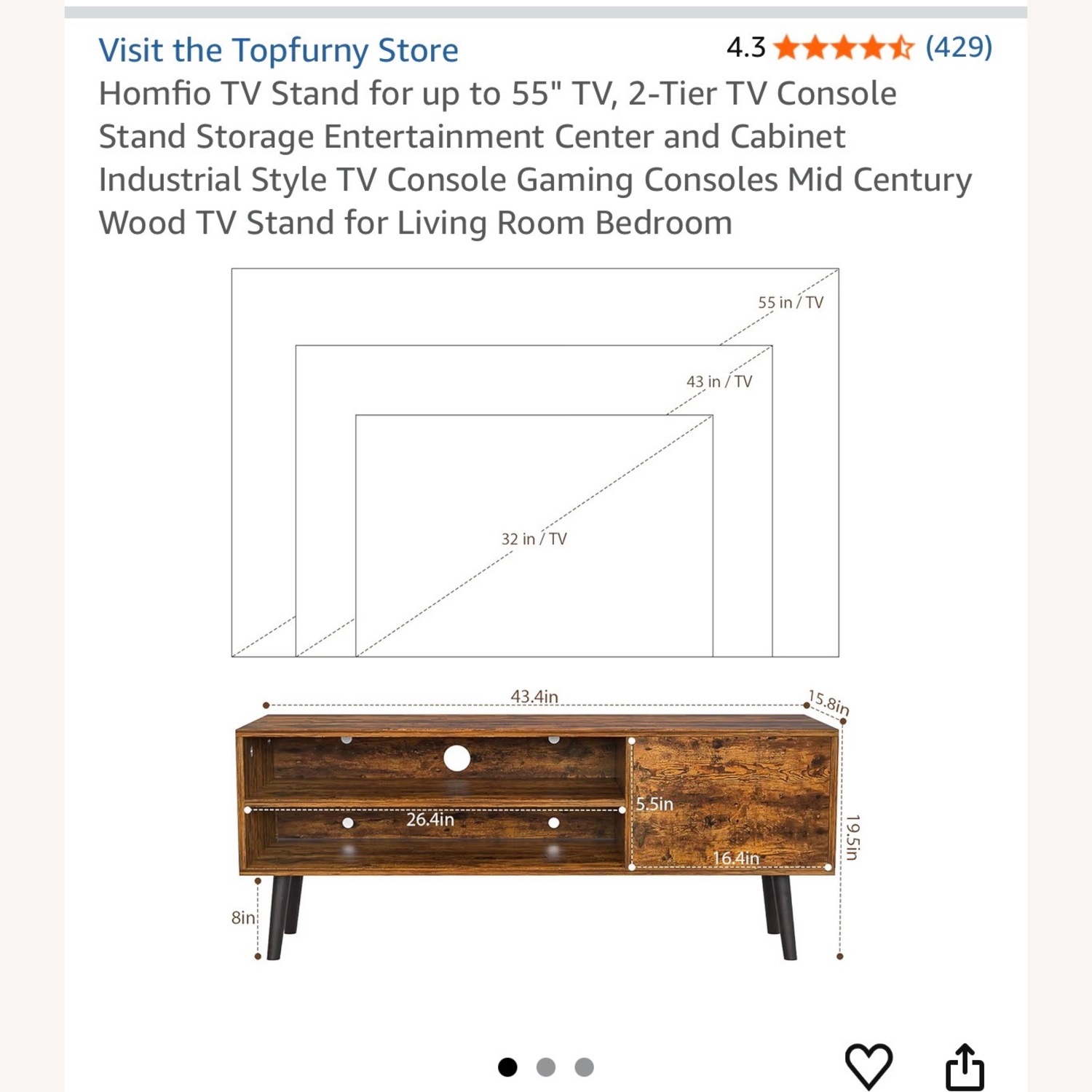Dark Brown Wood Media Storage - image-3