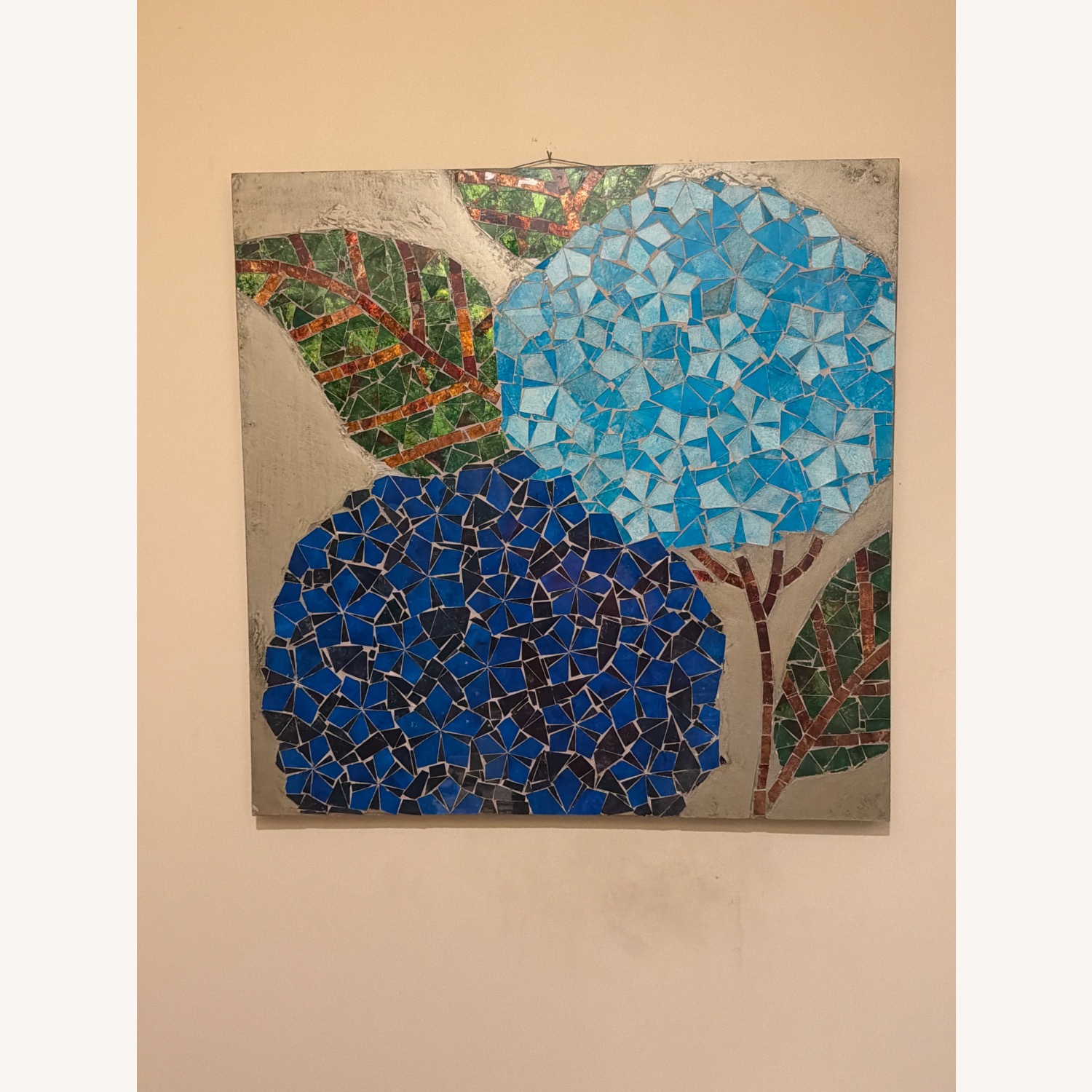 Blue Hydrangea Mosaic Artwork - image-2