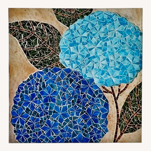 Used Blue Hydrangea Mosaic Artwork for sale on AptDeco