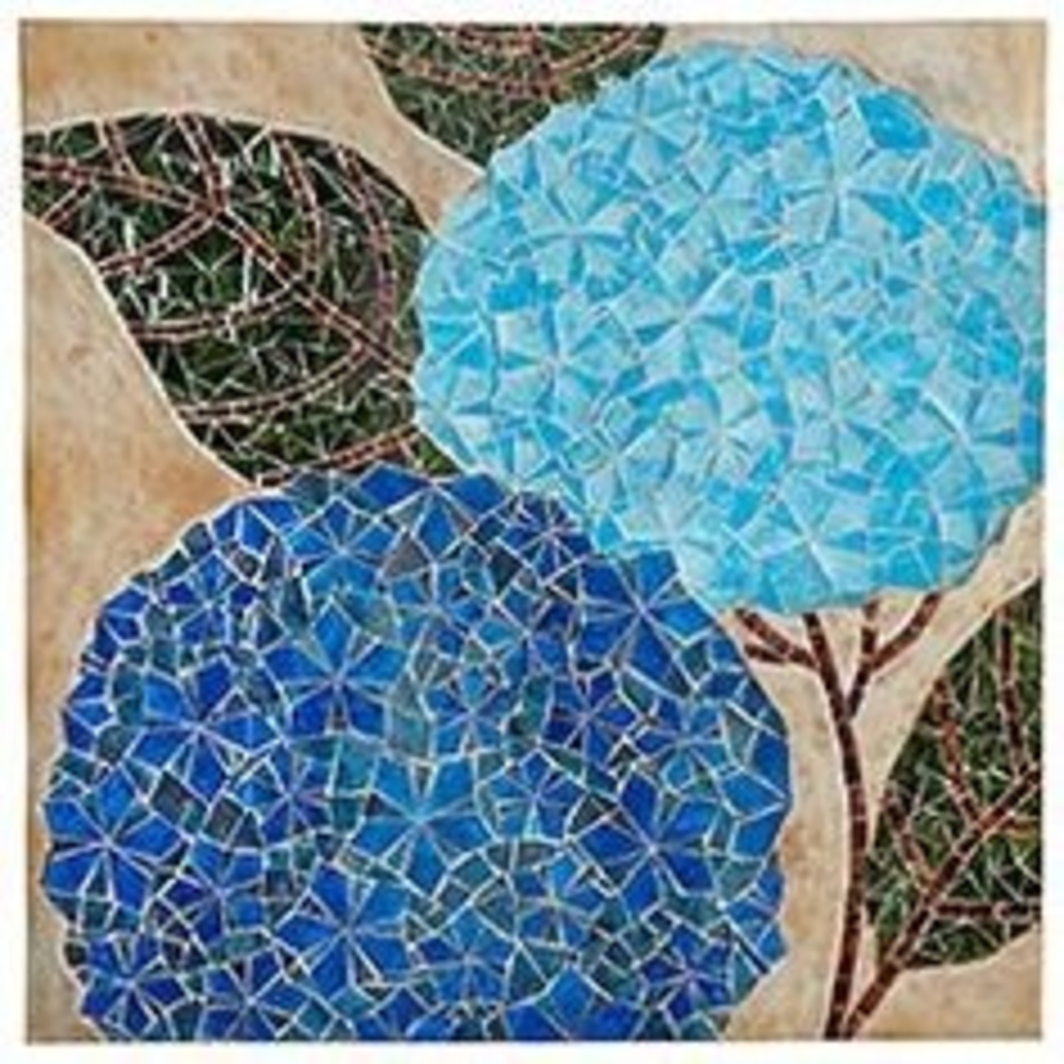 Blue Hydrangea Mosaic Artwork - image-5