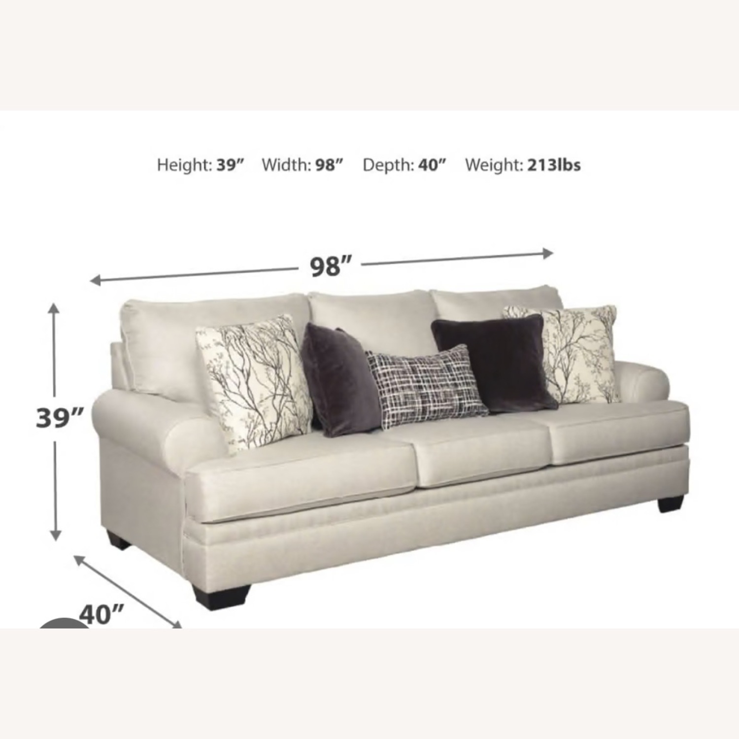 Antonlini Grey Queen Sleeper Sofa - image-2