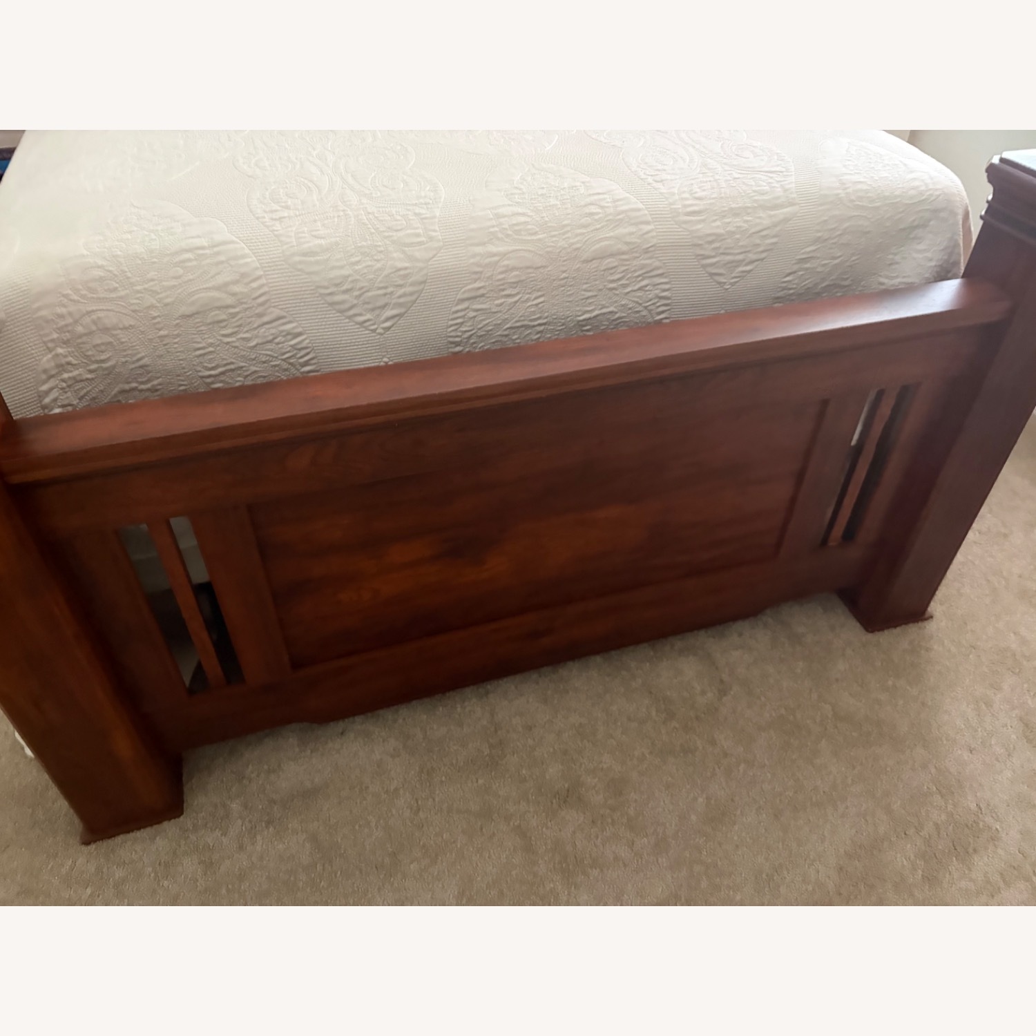 Natural Wood Queen Bed - image-2