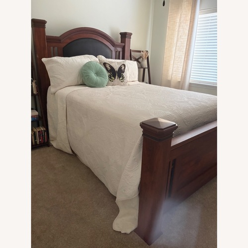 Used Natural Wood Queen Bed for sale on AptDeco
