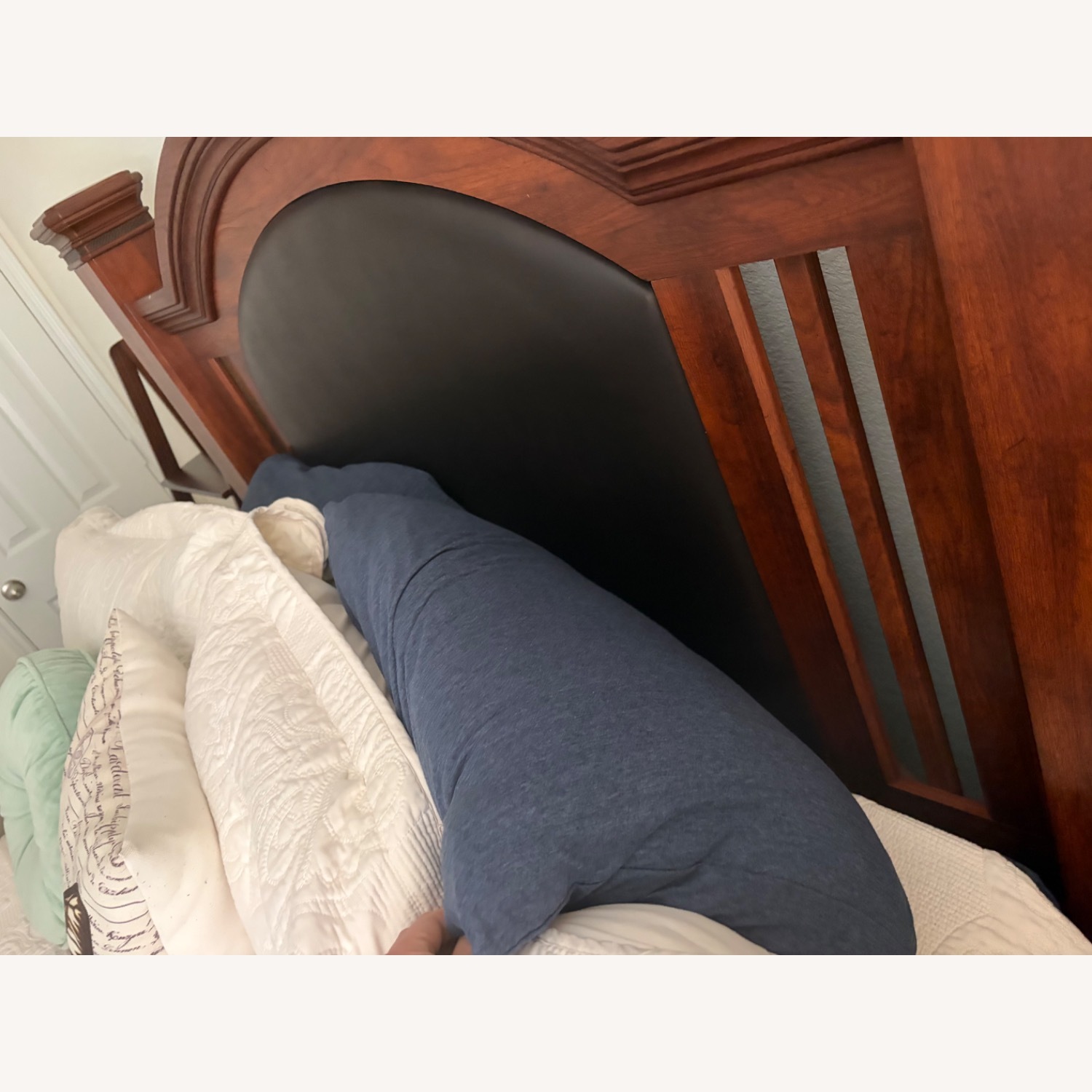Natural Wood Queen Bed - image-3