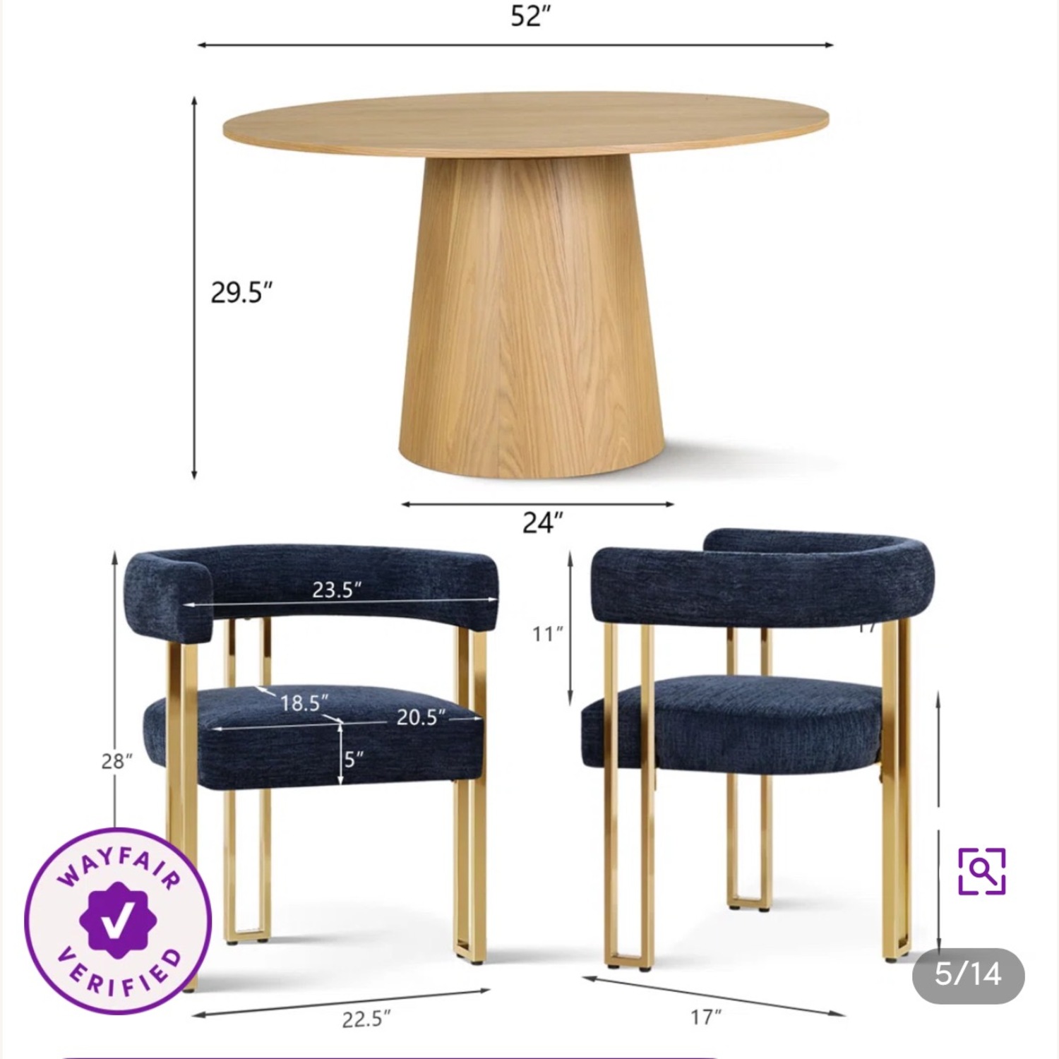  Modern Dining Set with 6 Chairs - image-3