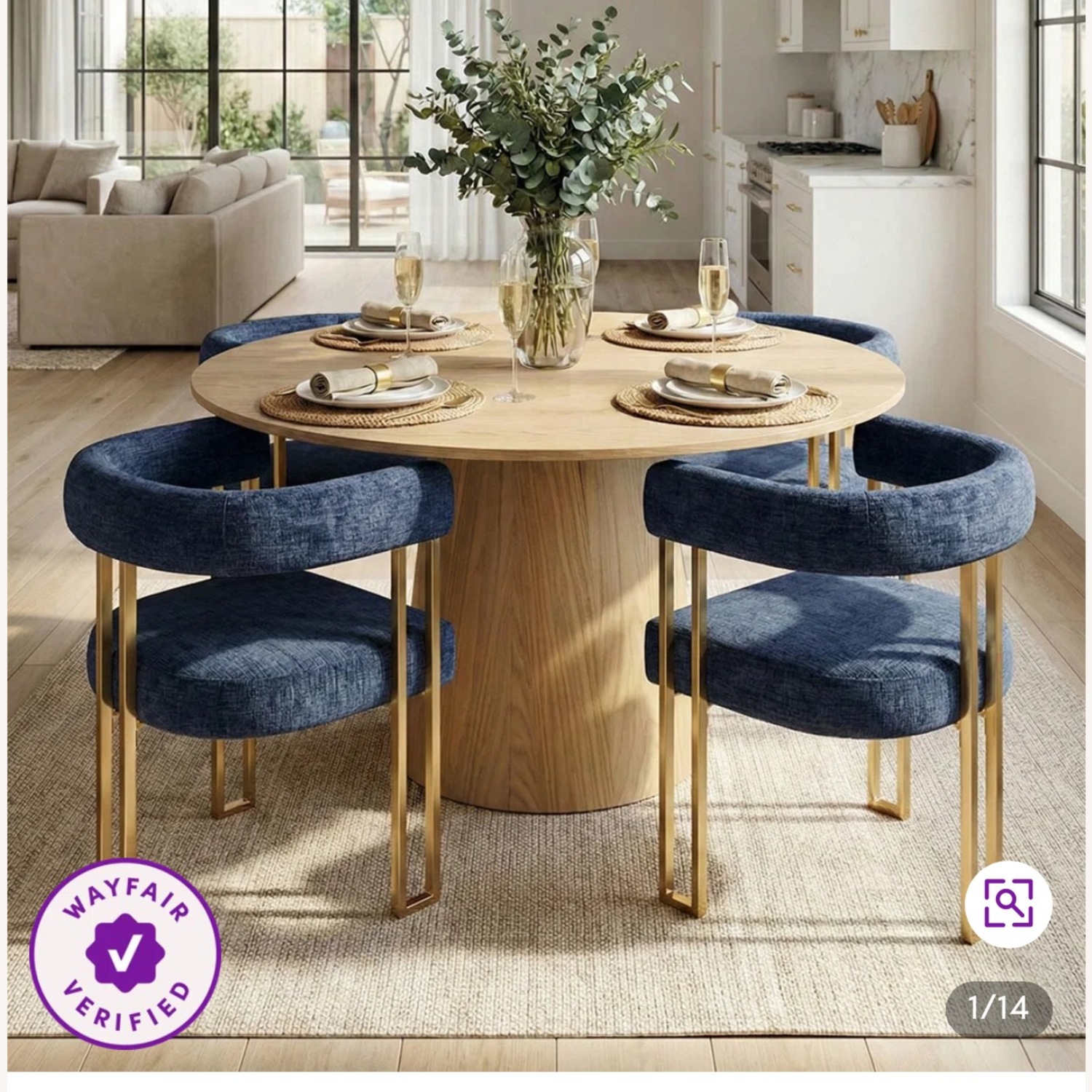 Modern Dining Set with 6 Chairs - image-2