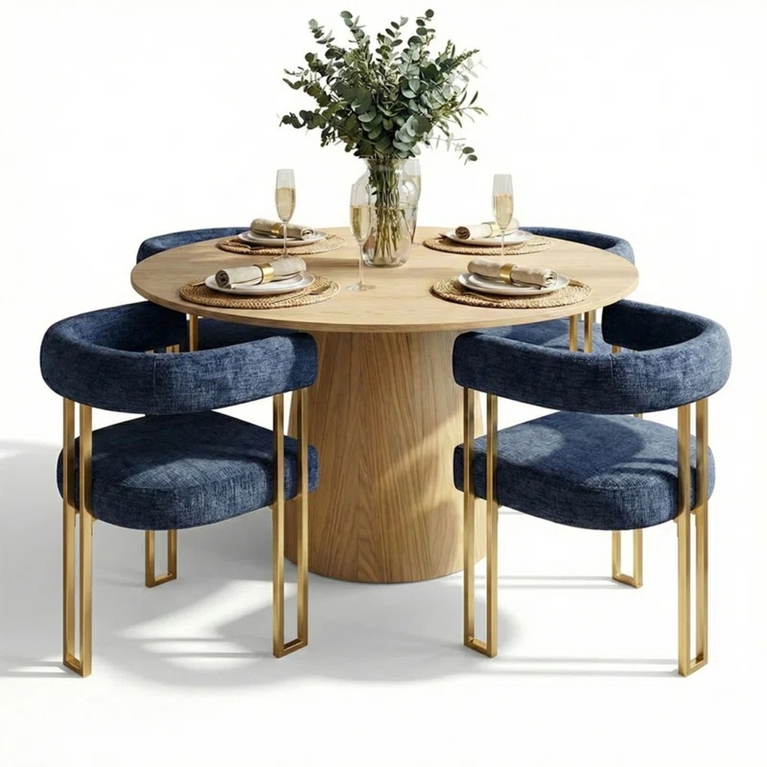  Modern Dining Set with 6 Chairs - image-7