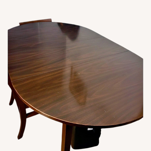 Used Vintage/Antique Finds Dark Brown Wood Dining Set for sale on AptDeco