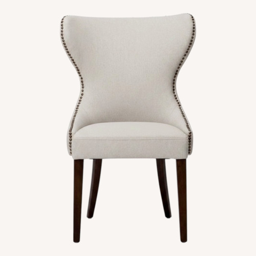 Used Lamps Plus Light Gray Fabric Dining Chairs for sale on AptDeco