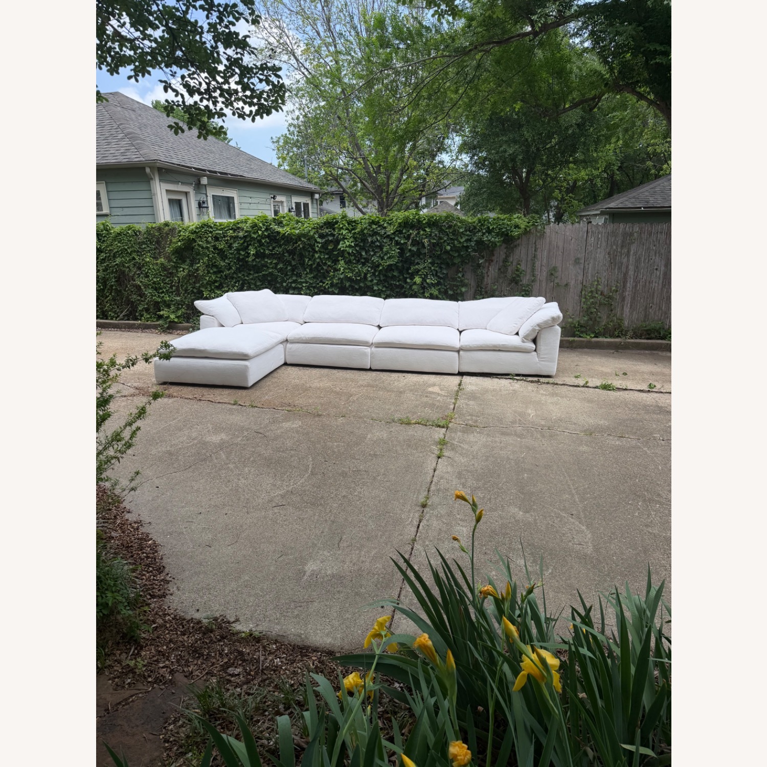 Restoration Hardware  Cloud Five Piece White Sectional Modular Sofa - image-8