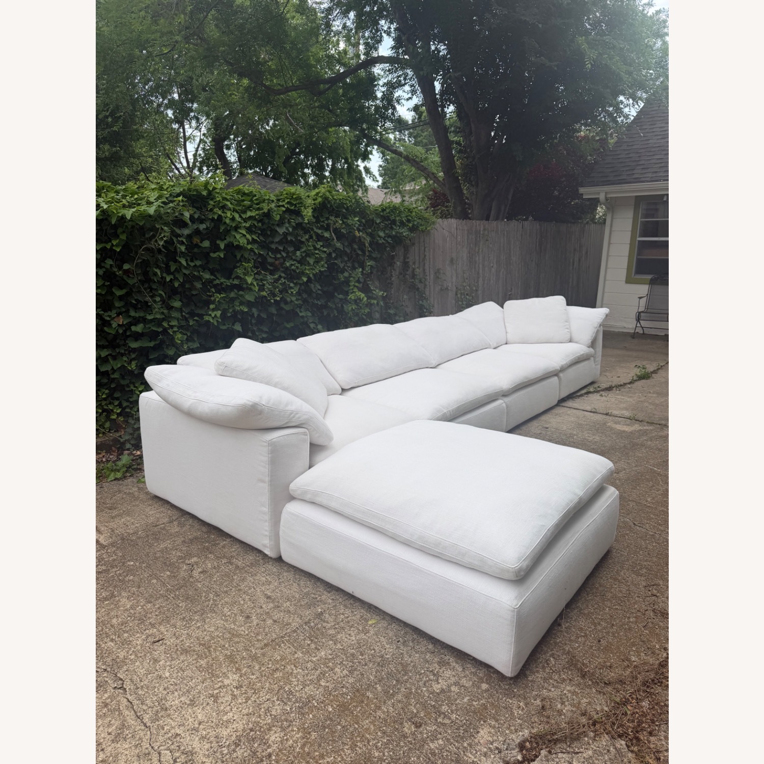 Restoration Hardware  Cloud Five Piece White Sectional Modular Sofa - image-4