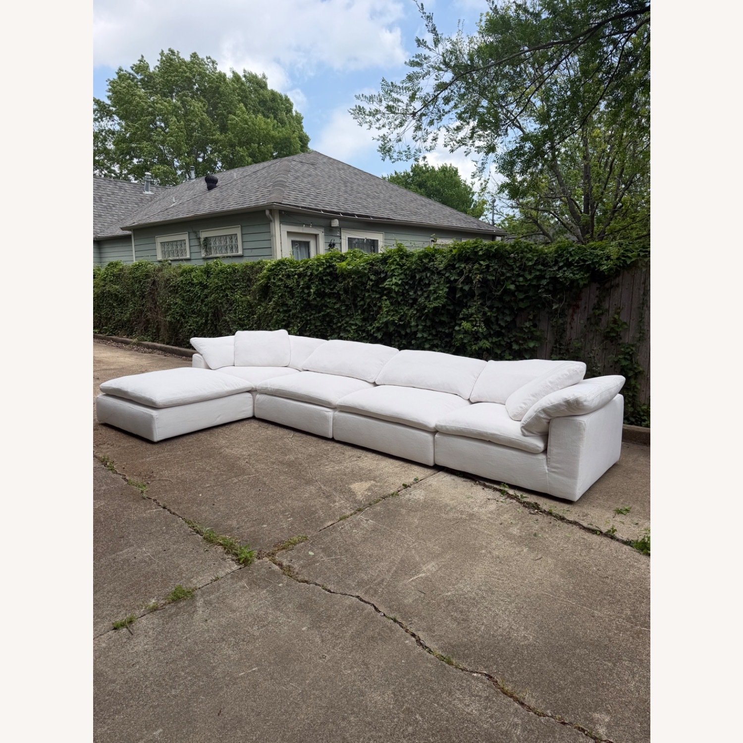 Restoration Hardware  Cloud Five Piece White Sectional Modular Sofa - image-2