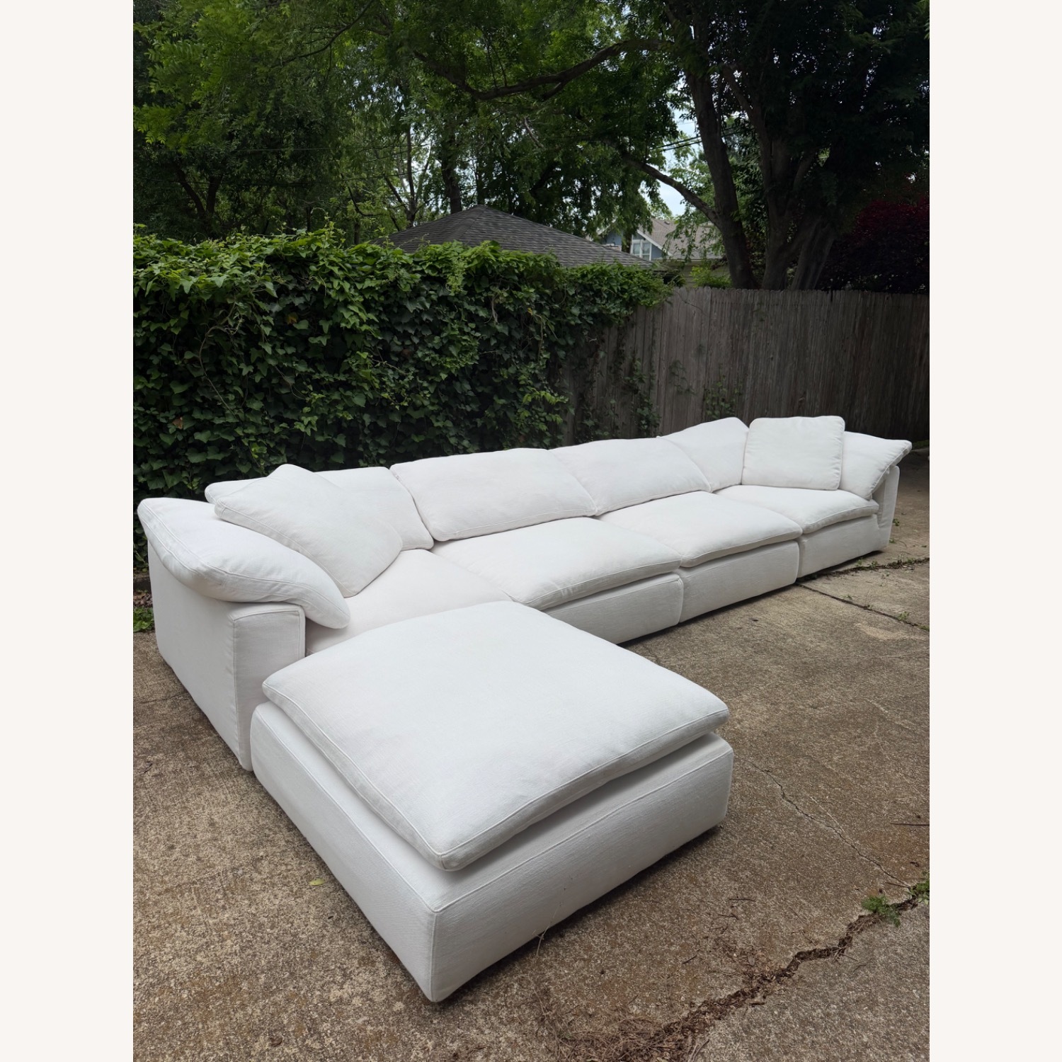 Restoration Hardware  Cloud Five Piece White Sectional Modular Sofa - image-1