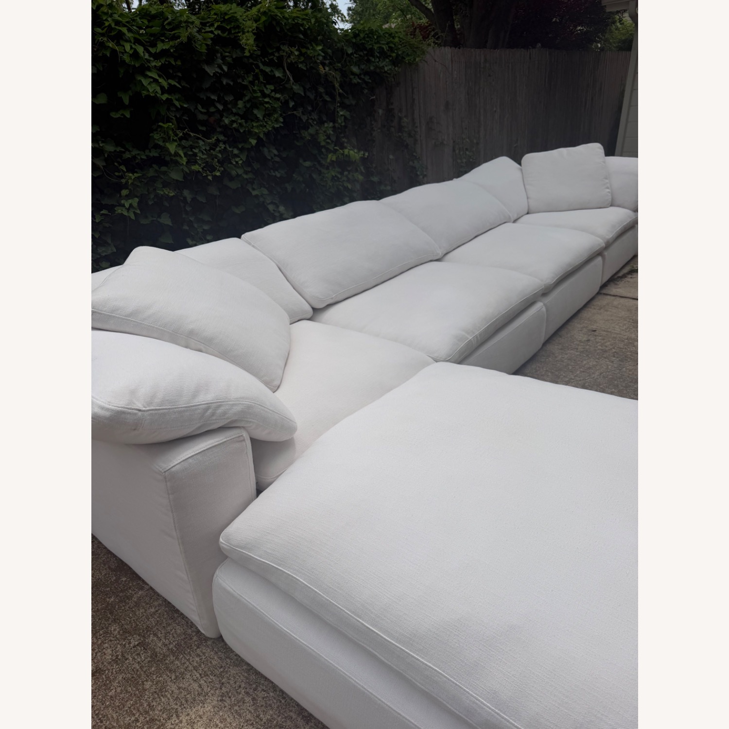 Restoration Hardware  Cloud Five Piece White Sectional Modular Sofa - image-6