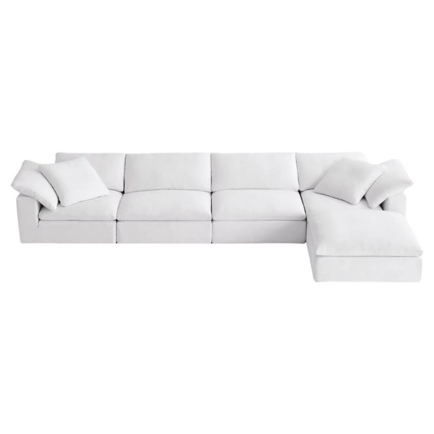Restoration Hardware  Cloud Five Piece White Sectional Modular Sofa - image-9