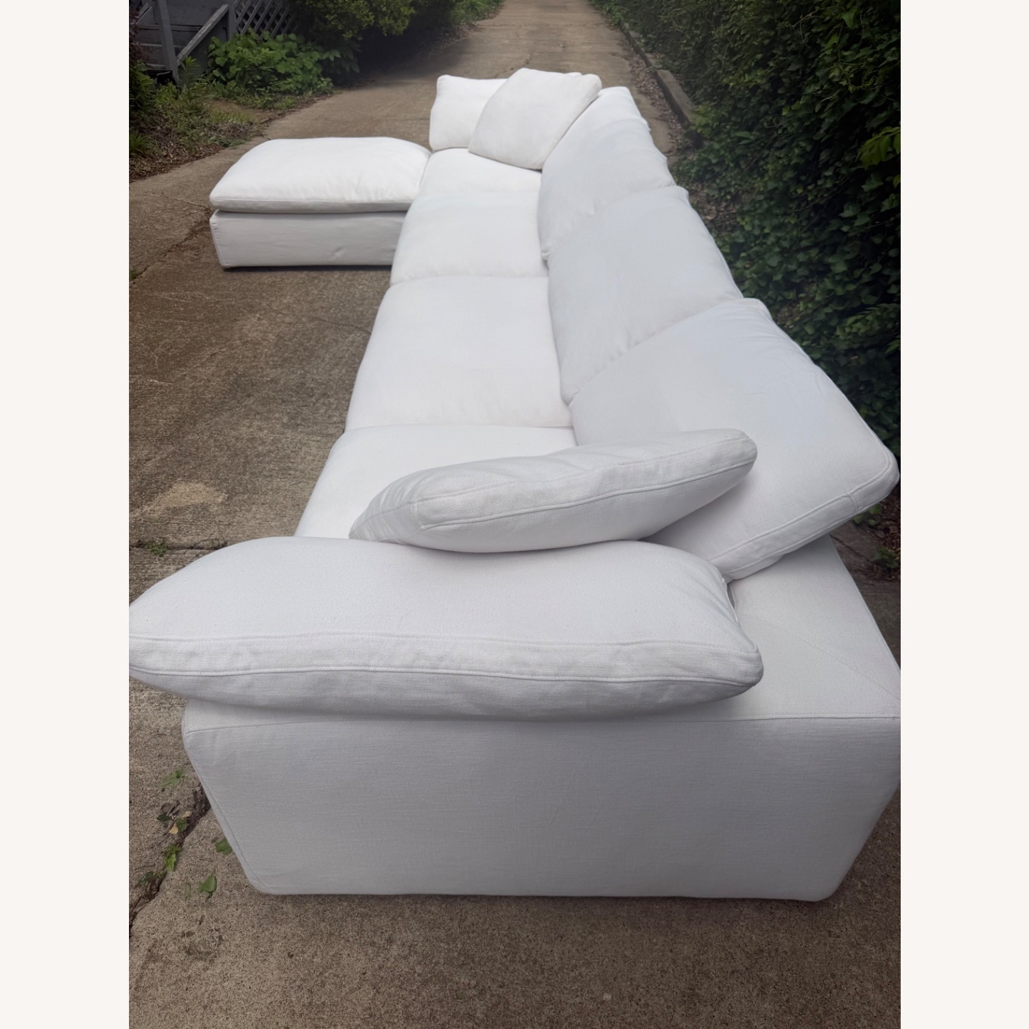 Restoration Hardware  Cloud Five Piece White Sectional Modular Sofa - image-3