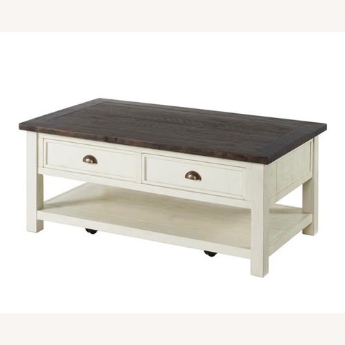Used Amazon Dark Brown Wood Coffee Table for sale on AptDeco
