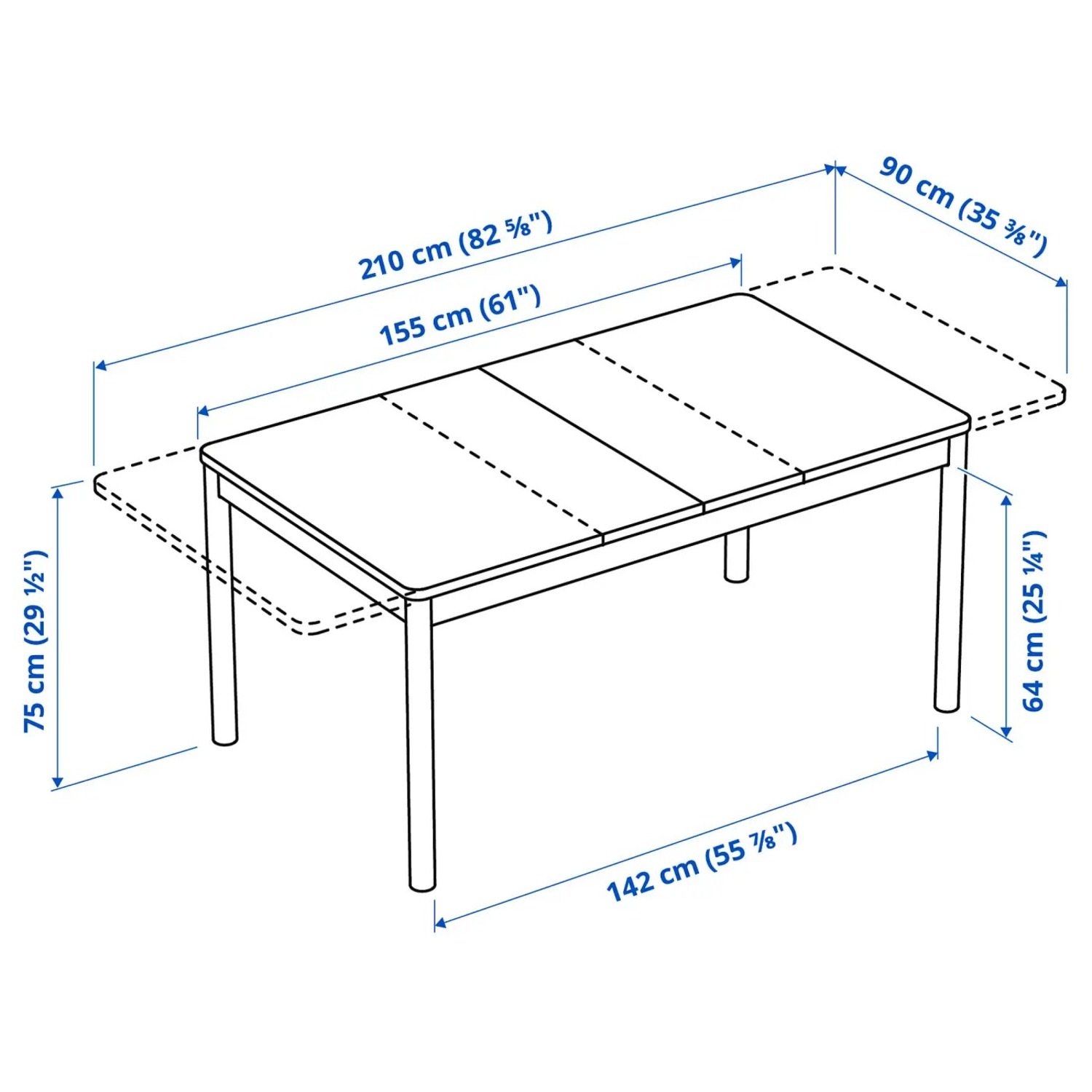 IKEA RÖNNINGE Extendable Dining Table Birch Wood - image-5