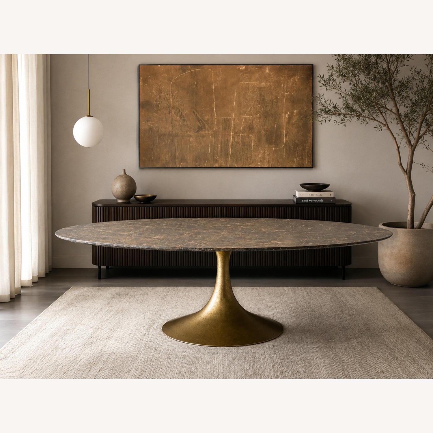 RH Aero Stone Oval Dining Table — 96" - image-49