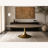 RH Aero Stone Oval Dining Table — 96"