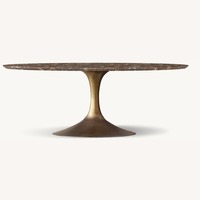 RH Aero Stone Oval Dining Table — 96"