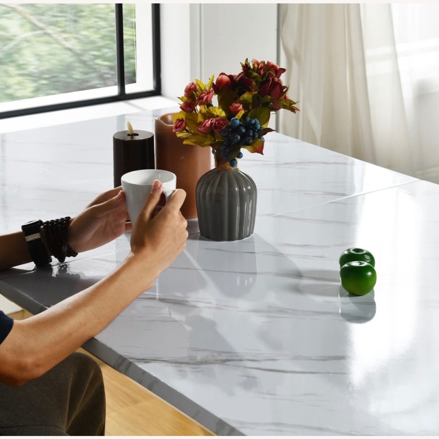 Dark Gray Metal Dining Set - image-4