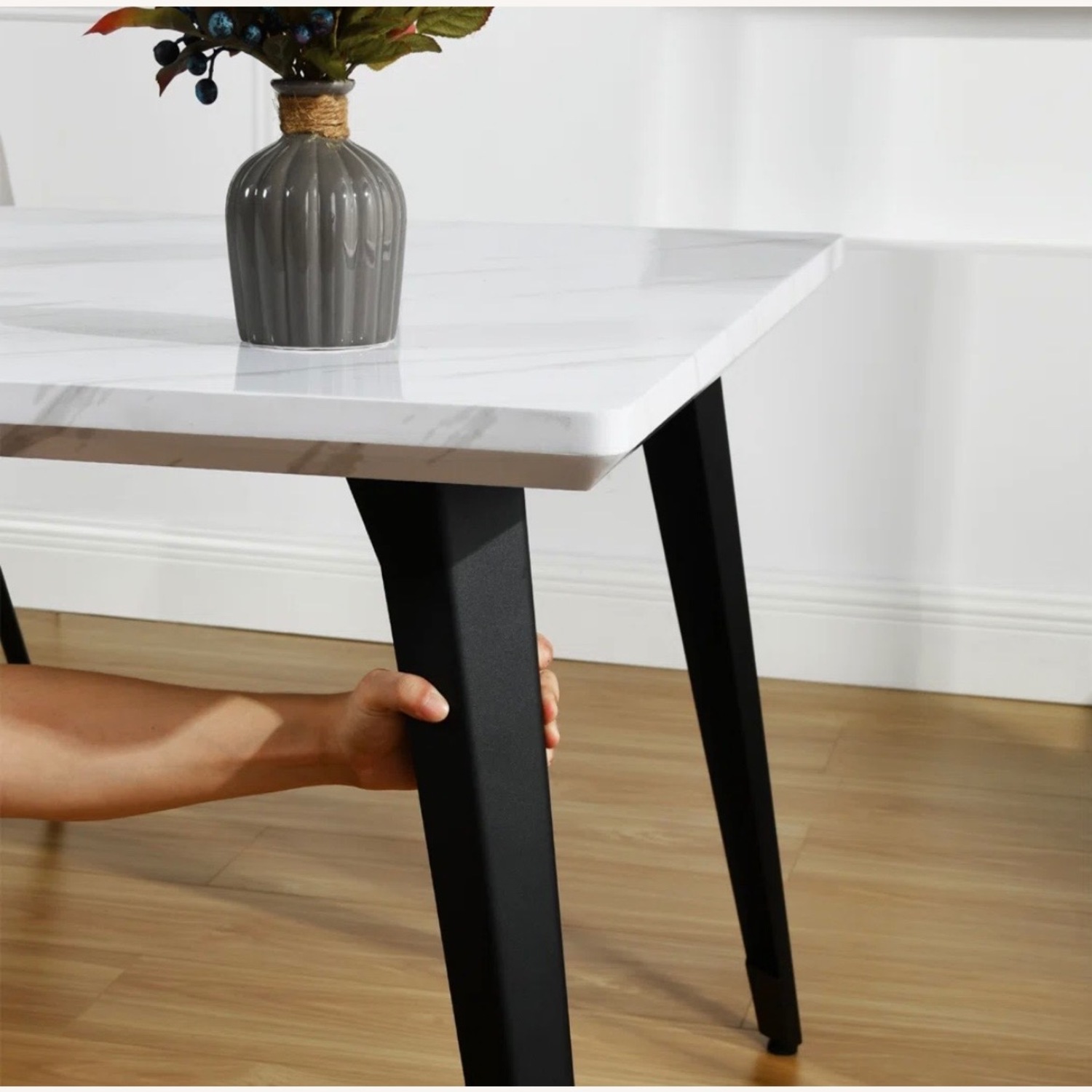 Dark Gray Metal Dining Set - image-3
