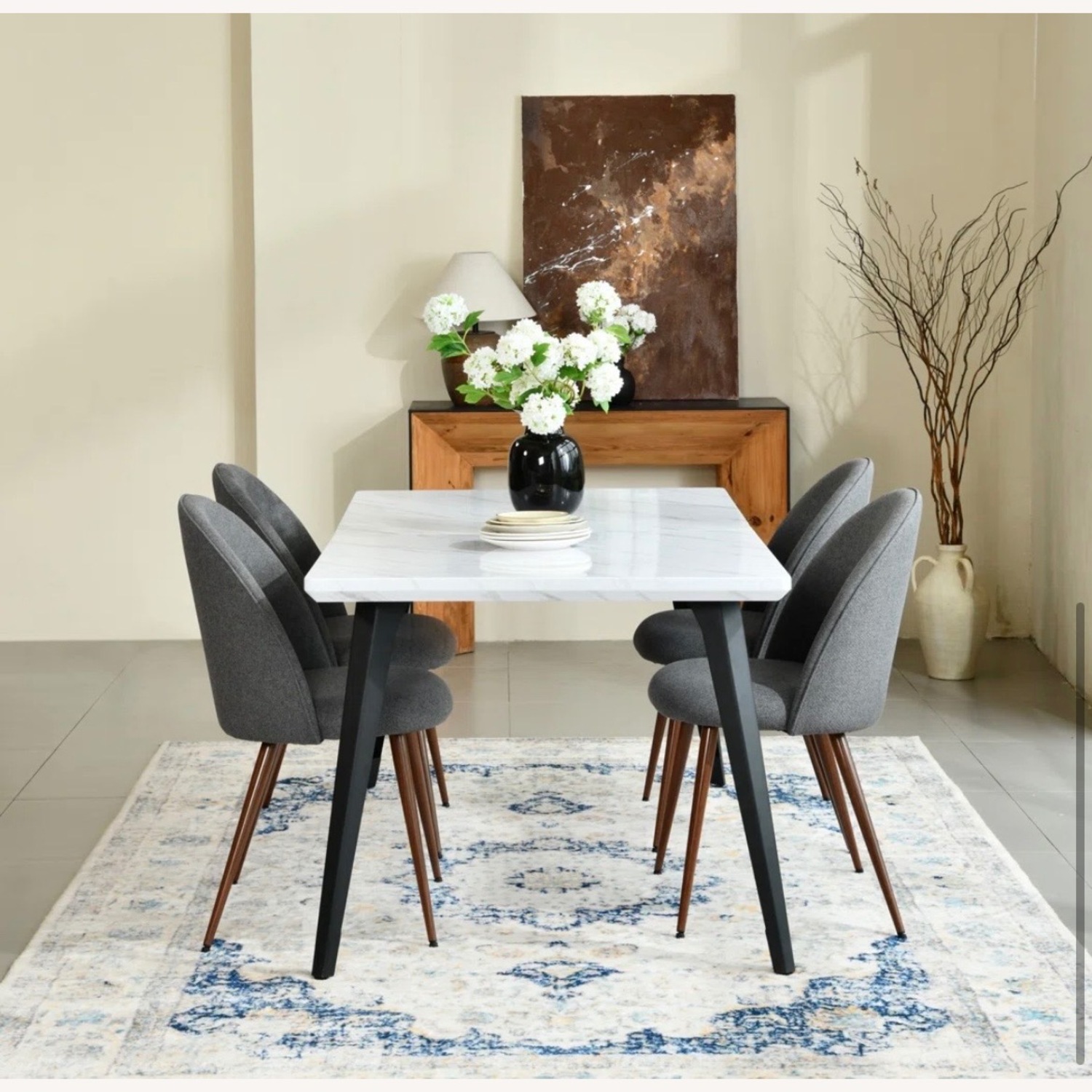 Dark Gray Metal Dining Set - image-2