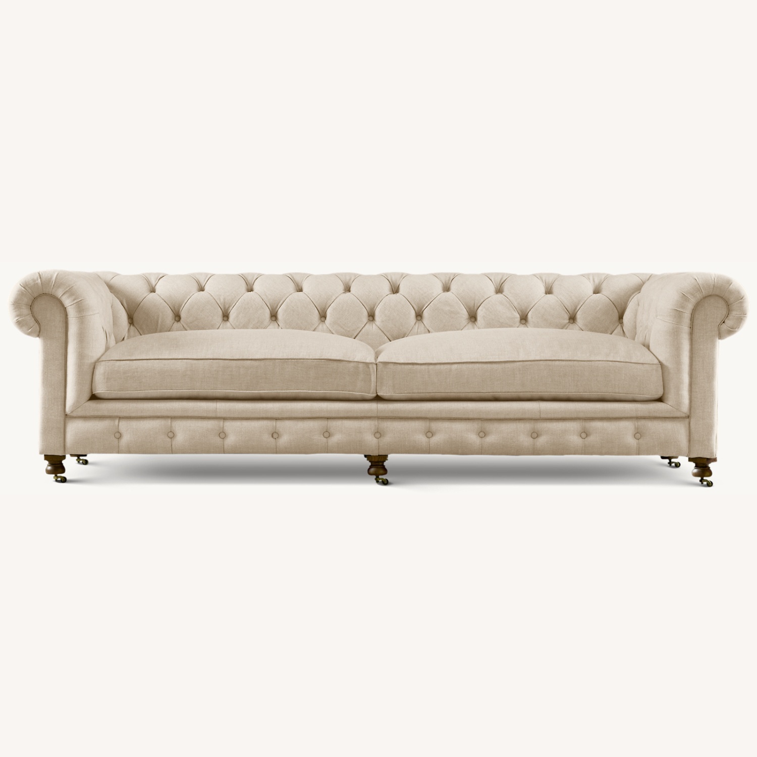 Restoration Hardware Belgian Linen Kensington Sofa - image-11