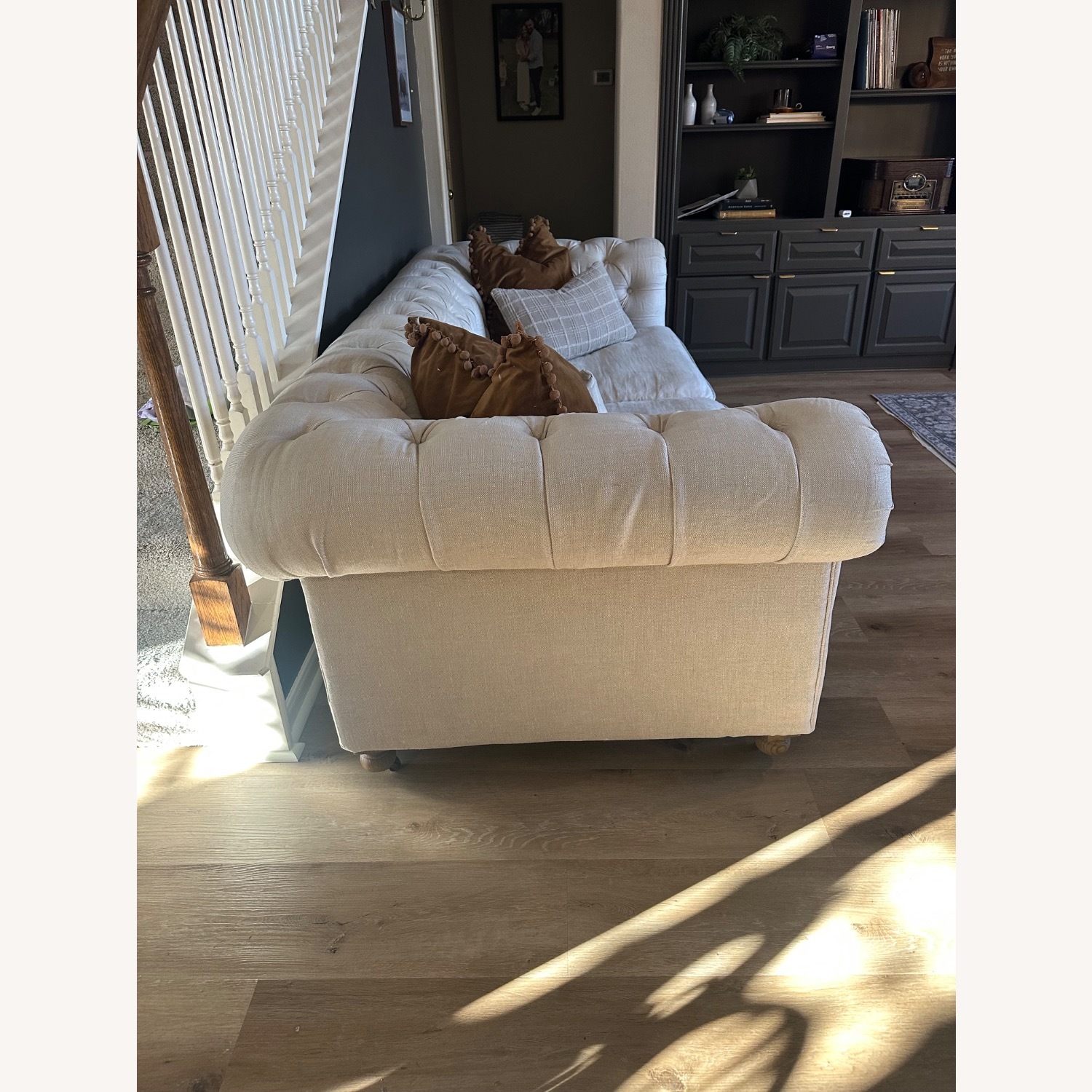 Restoration Hardware Belgian Linen Kensington Sofa - image-4