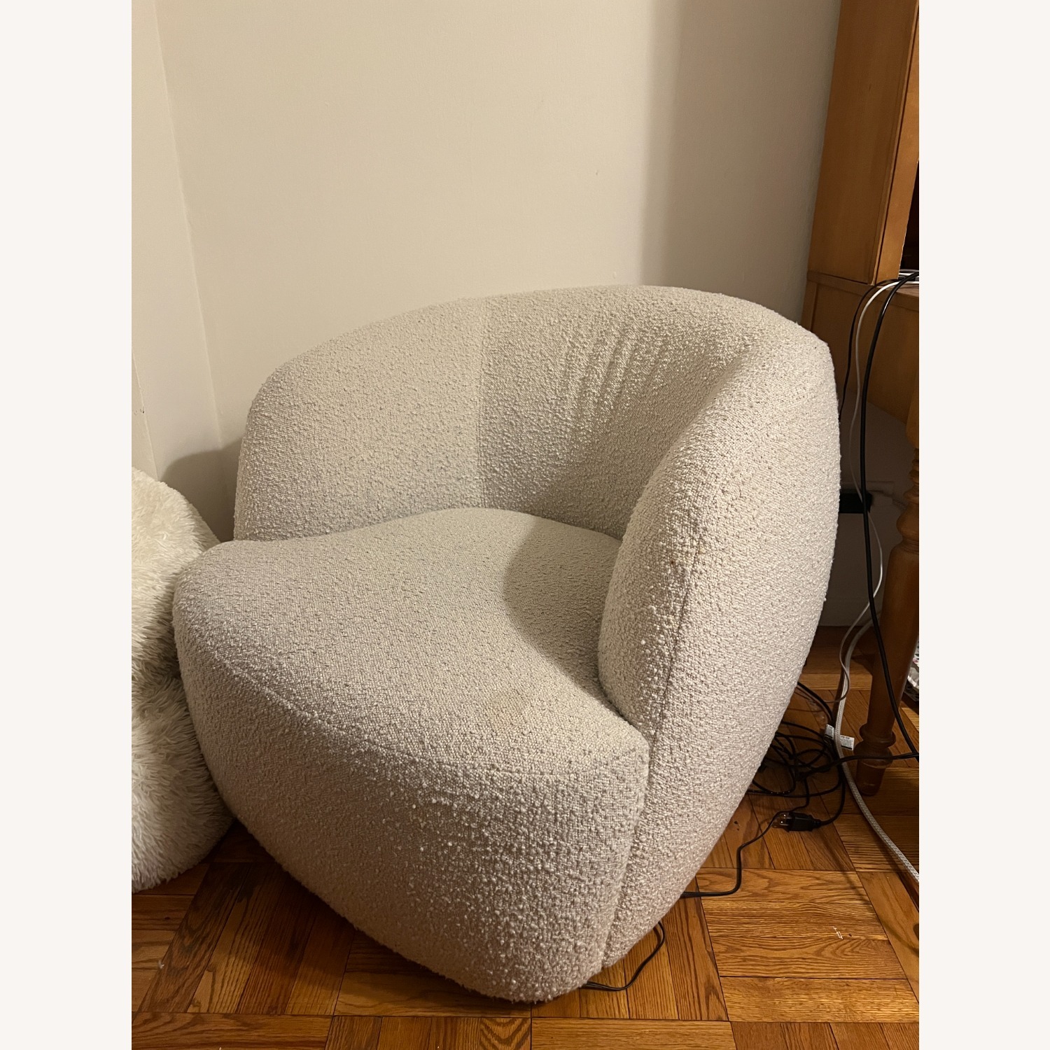 CB2 Gwyneth Light Gray Boucle Accent Chair - image-7