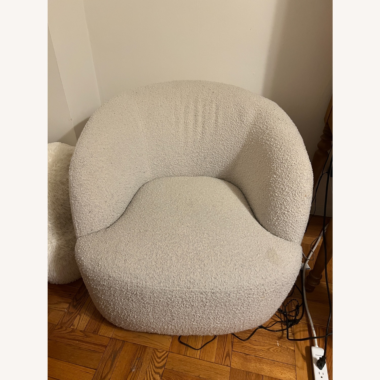 CB2 Gwyneth Light Gray Boucle Accent Chair - image-1