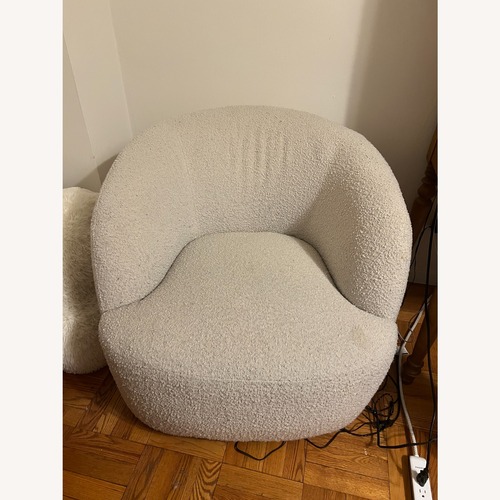 Used CB2 Gwyneth Light Gray Boucle Accent Chair for sale on AptDeco