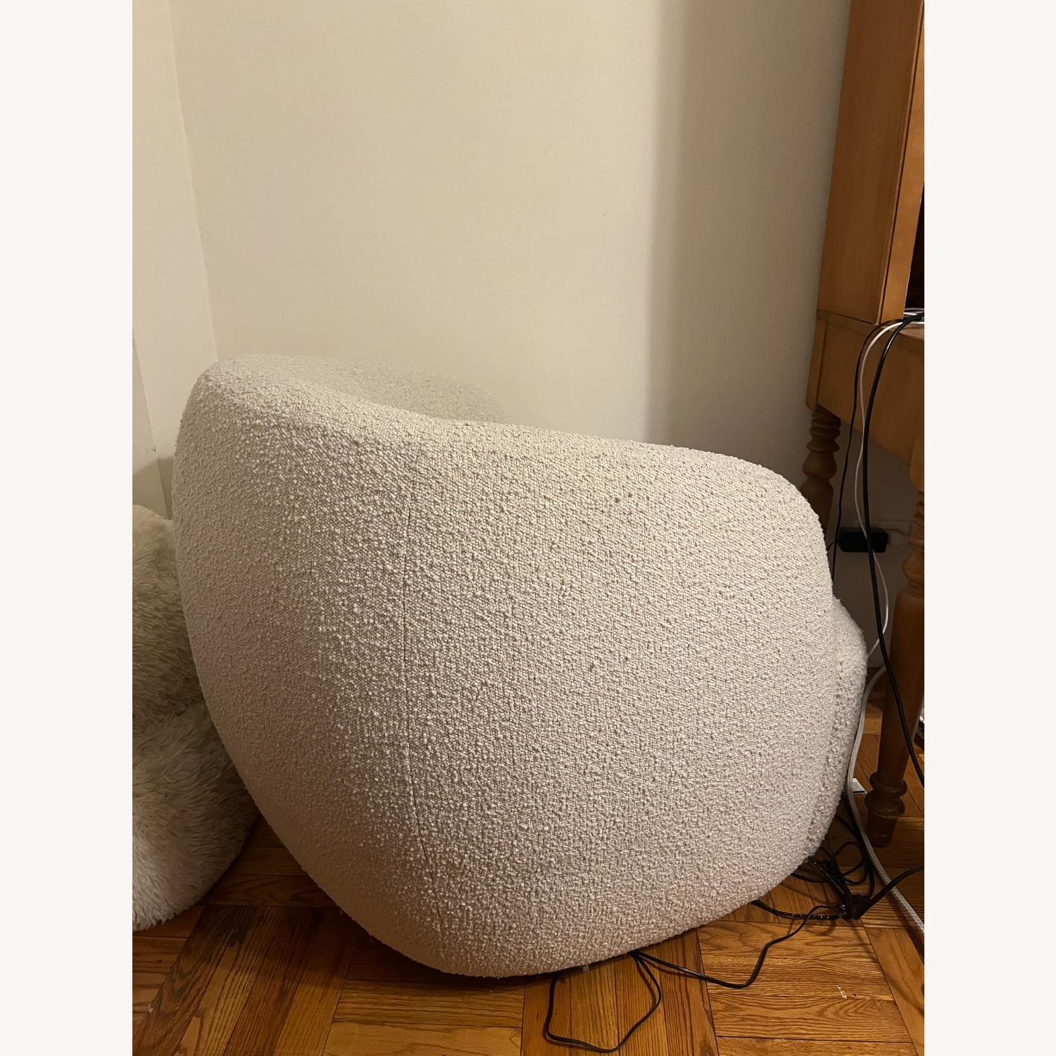 CB2 Gwyneth Light Gray Boucle Accent Chair - image-3
