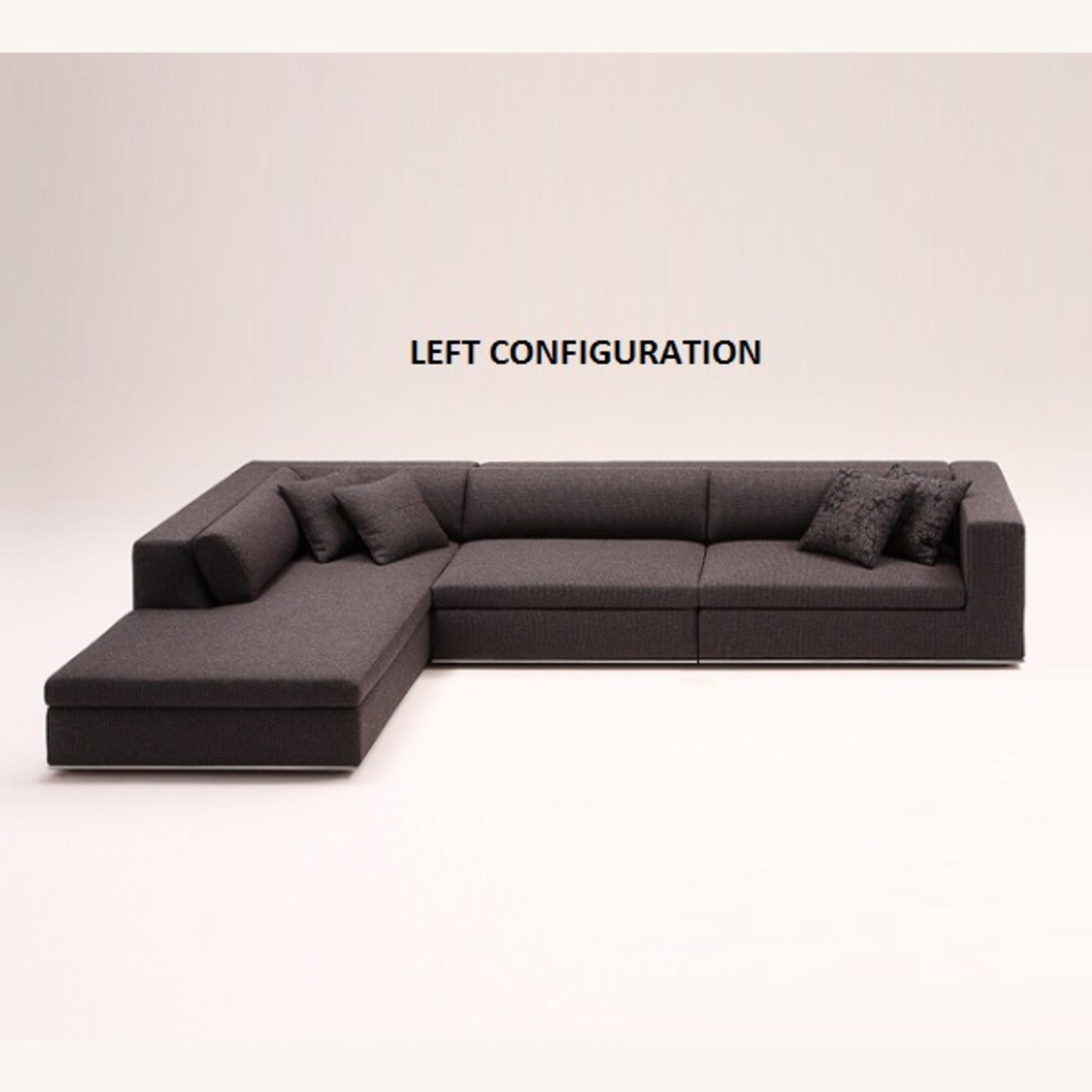 Dark Gray Fabric 3+ Piece Sectional - image-3