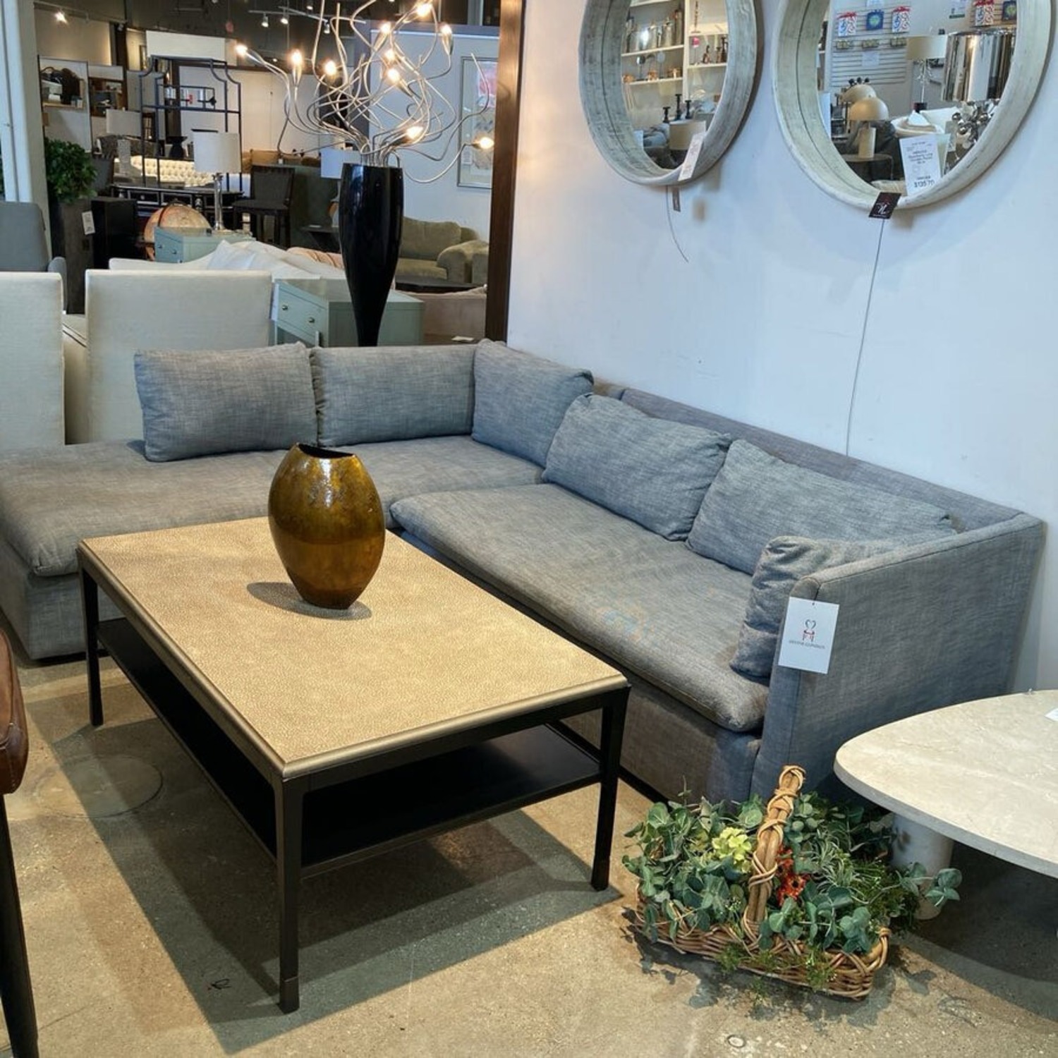 Fabric L-Shape Sectional Gray  - image-3