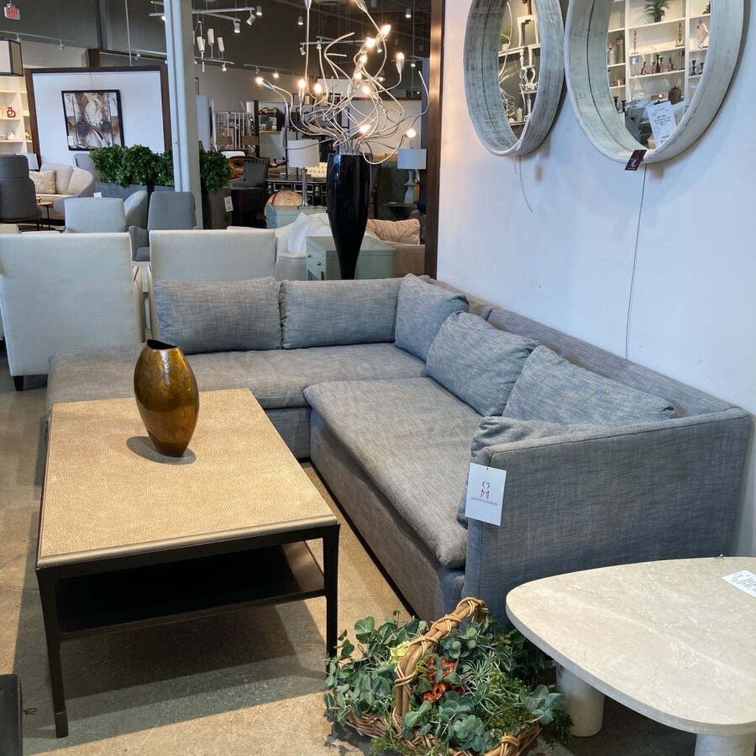 Fabric L-Shape Sectional Gray  - image-2