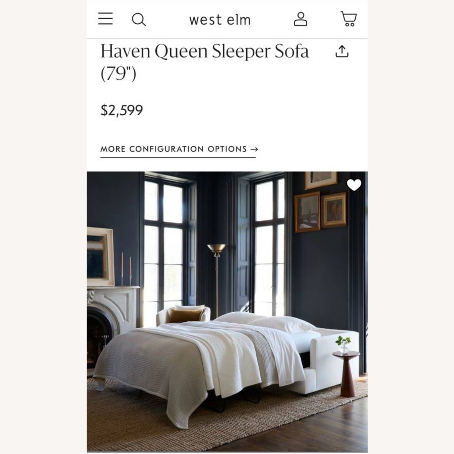 West Elm Haven Queen Sleeper Sofa - Pewter - image-12