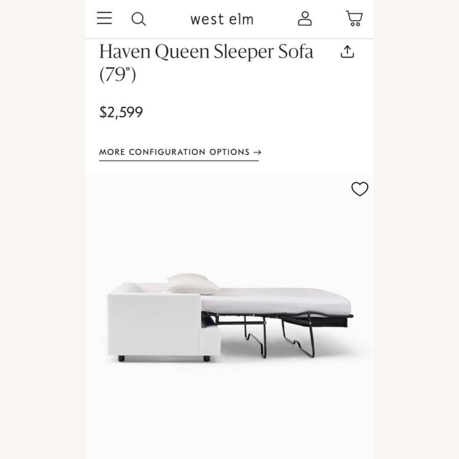 West Elm Haven Queen Sleeper Sofa - Pewter - image-8