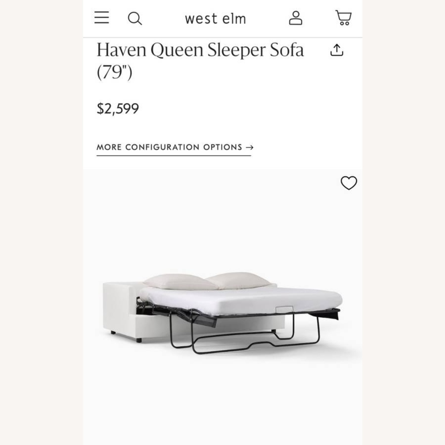West Elm Haven Queen Sleeper Sofa - Pewter - image-9