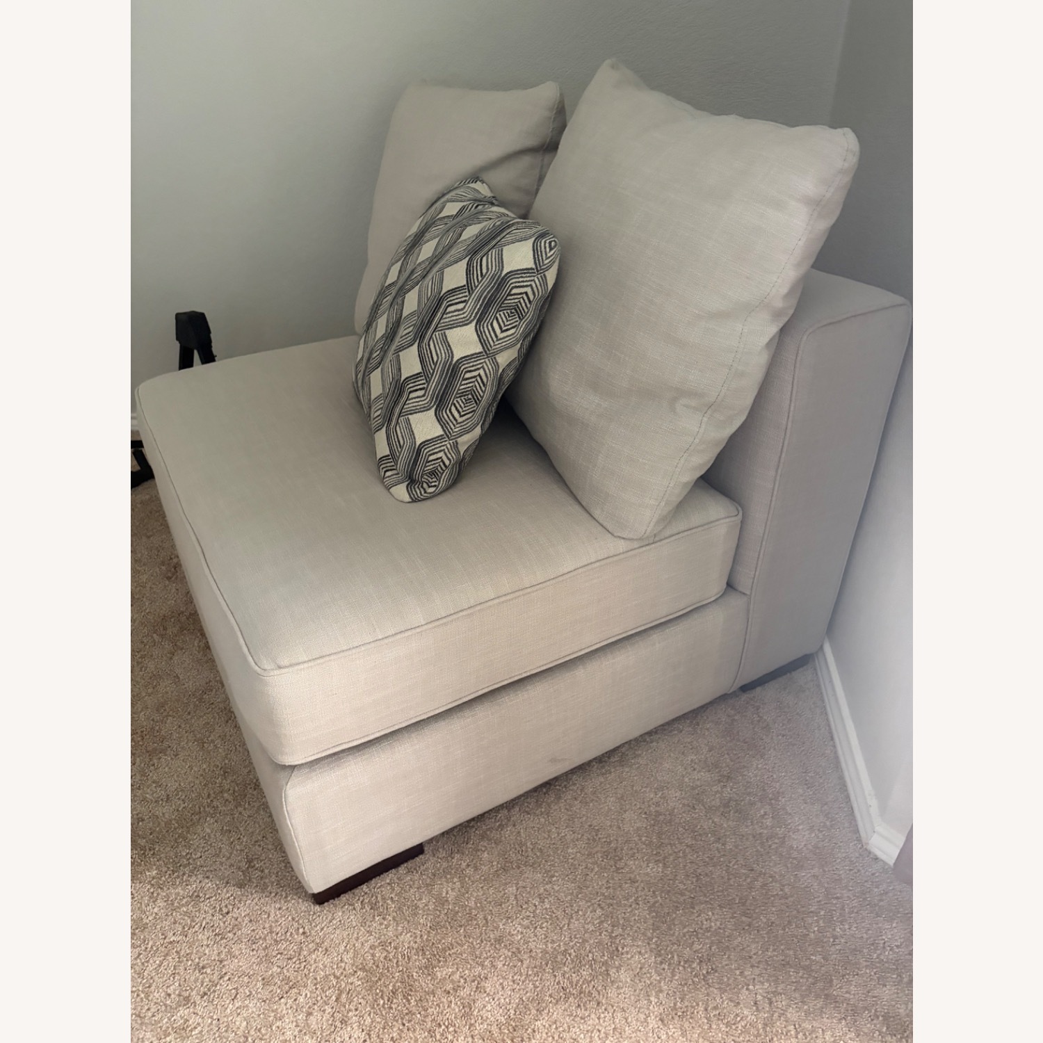 West Elm Light Gray Fabric Chaise Lounge - image-2