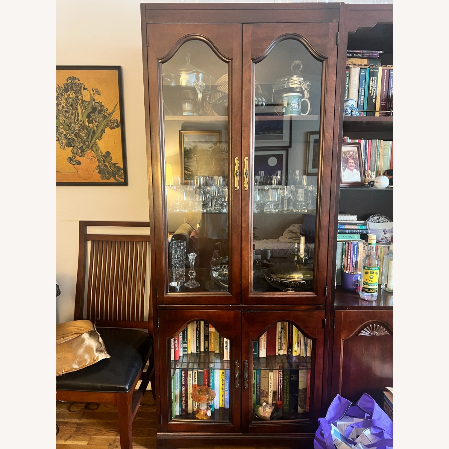 Vintage/Antique Finds Dark Brown Wood Wall Unit - image-2