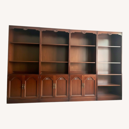 Used Vintage/Antique Finds Dark Brown Wood Wall Unit for sale on AptDeco