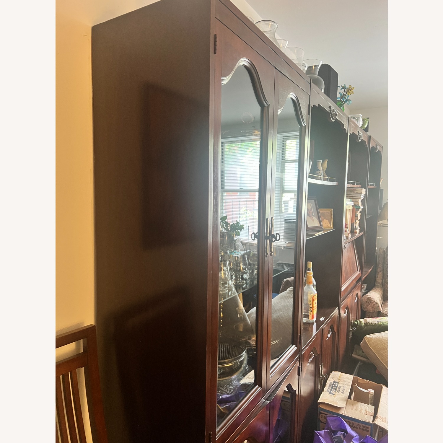 Vintage/Antique Finds Dark Brown Wood Wall Unit - image-3